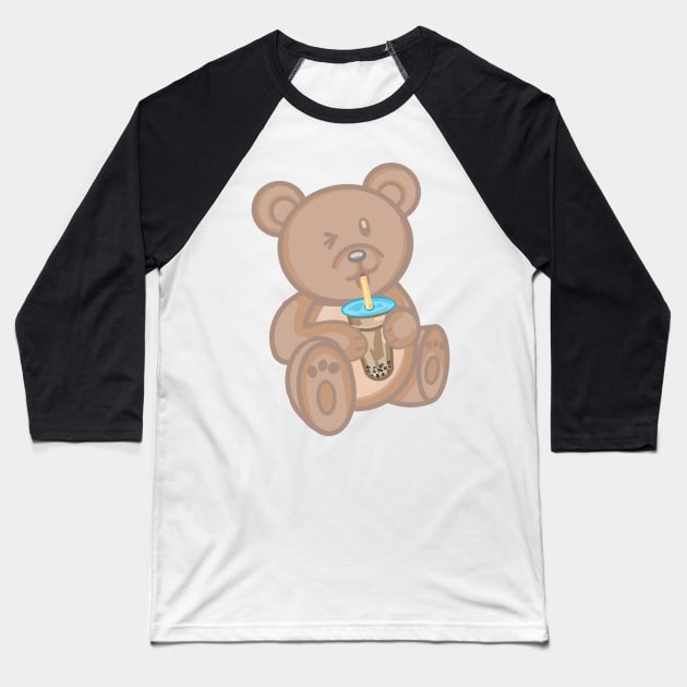 Boba Bear Baseball T-Shirt by RoserinArt